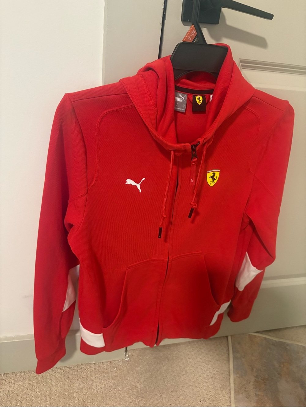 Puma Red Ferrari Logo Zip Hoodie Jacket